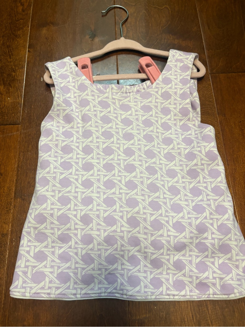 The Beaufort Bonnet Company Lavender & White Geometric matching set